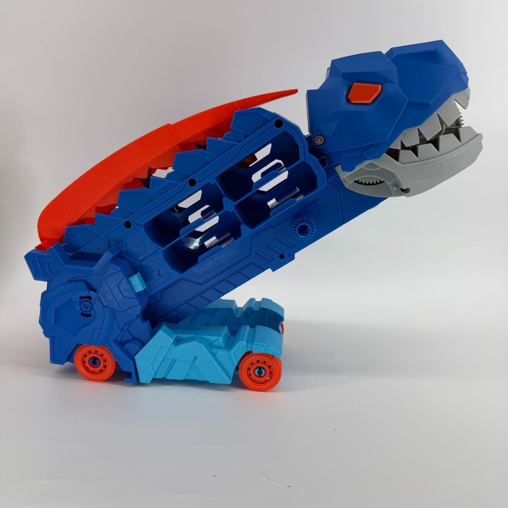 Hotwheels T-Rex Transporter Car Track Set Dino Stomping Action Race Track Mattel